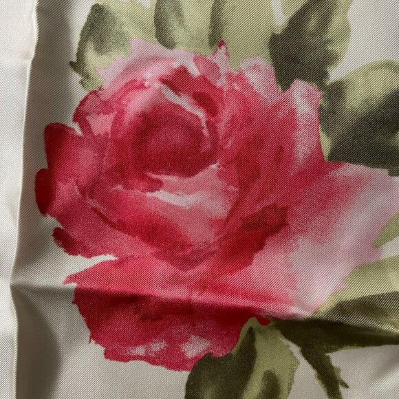 Vintage Coccinelle 100% Silk Scarf with Roses-Made in Italy - Picture 5 of 9
